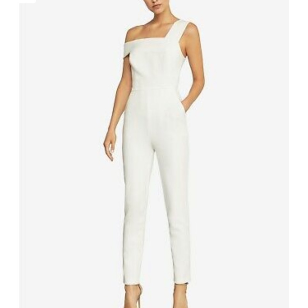 Bcbgmaxazria white jumpsuit size 2 .